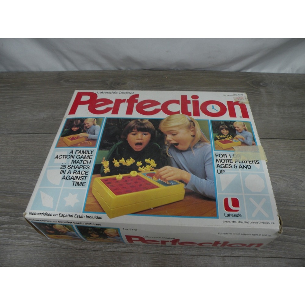 Vintage Lakeside Perfection Board Game 1982 No. 8370 Complete Shape Matching